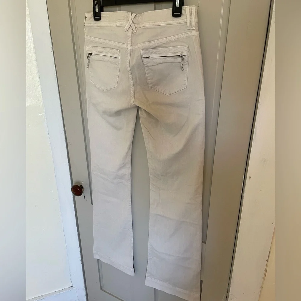 Pilcro And The Letterpress Vintage Slim Cream Ivory Y2K Jeans Flare Leg Casual - Picture 3 of 12